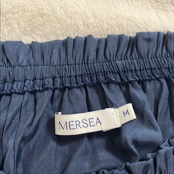 Mersea Blue  Pleated Puff Sleeve Mini Sundress - Picture 9 of 13